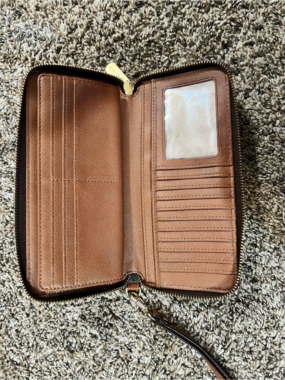 Michael Kors Brown Zip-Around Wristlet Wallet